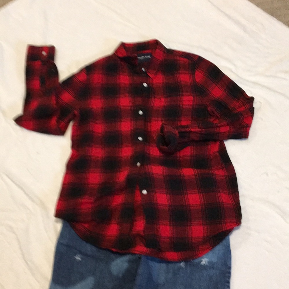 Calvin Klein Soft red & black flannel shirt